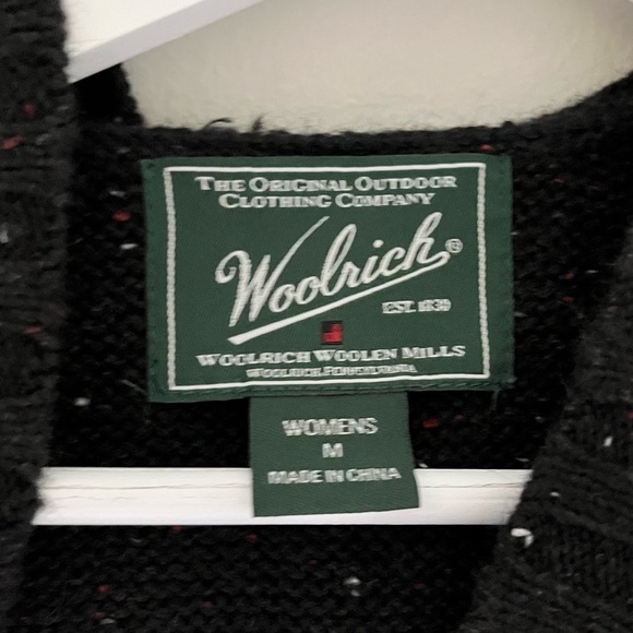 Woolrich Ramie Rabbit Hair Women’s Hooded Vest Black Red White Size Medium - Picture 6 of 8